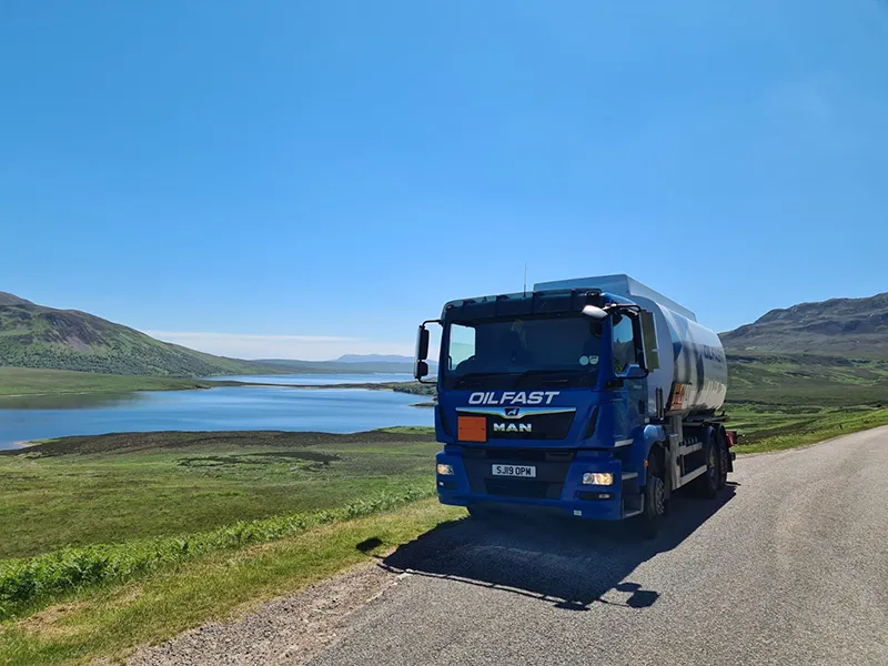 Oilfast heating oil tanker in scotland